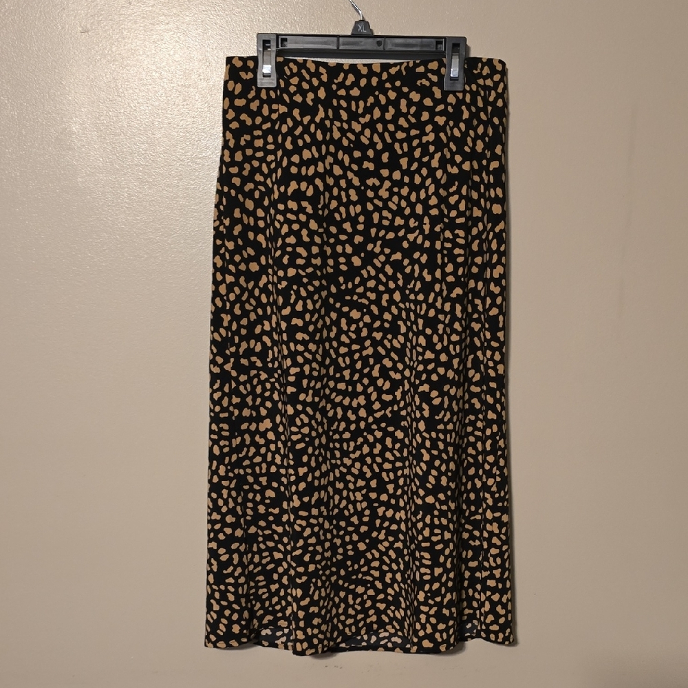 Sanctuary Printed Everyday Midi Skirt‎ Black Yellow Womens Size Medium